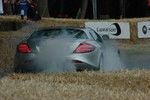 Mercedes SLR burns rubber