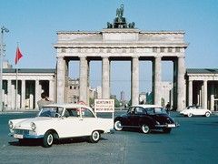 DKW Junior and Auto Union 1000 in the 1960s at the Brandenburg Gate